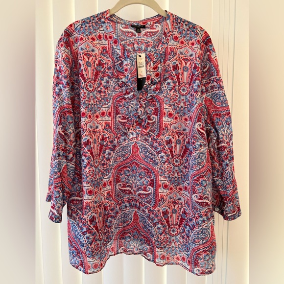 NWT Talbots Popover Blouse - Picture 1 of 7